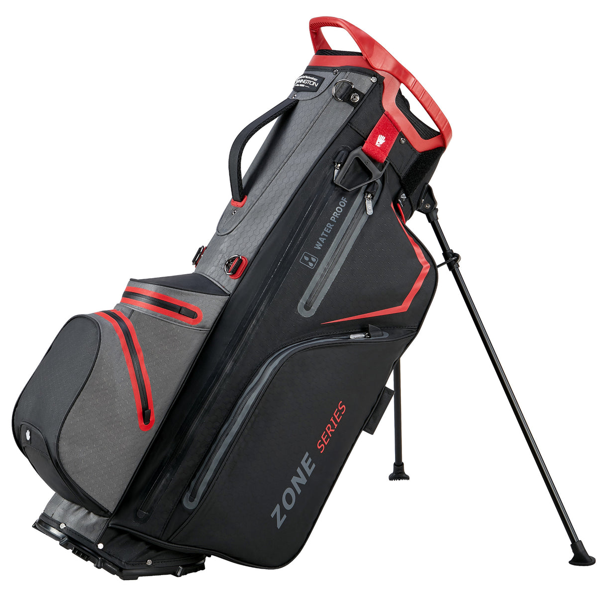Bennington 2025 Zone 14 Waterproof Standbag, Black / Canon Grey / Red - Golflaedchen.de