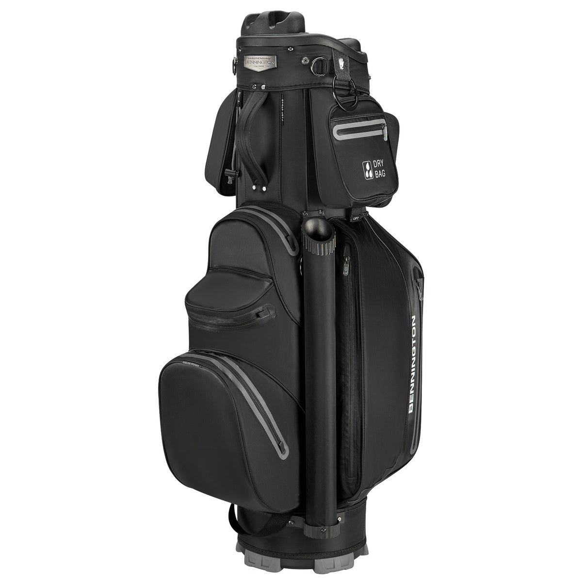 Bennington Select 360° Series Quiet Organizer 9 (QO 9) Waterproof Cartbag, Schwarz - Golflaedchen.de