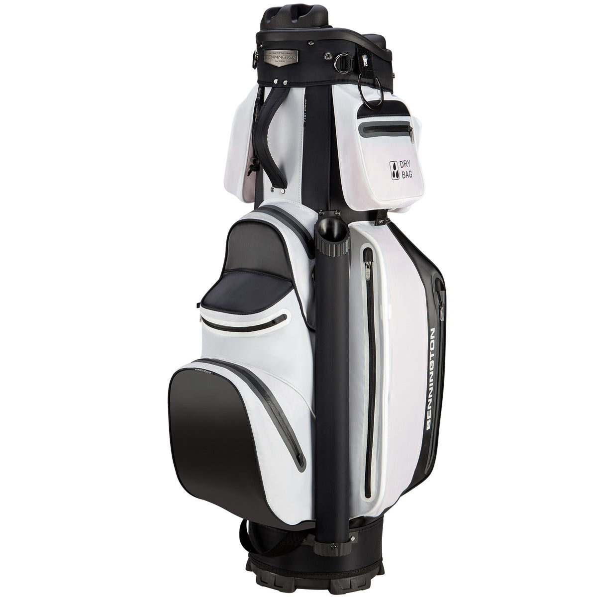 Bennington Select 360° Series Quiet Organizer 9 (QO 9) Waterproof Cartbag, Weiß / Schwarz - Golflaedchen.de