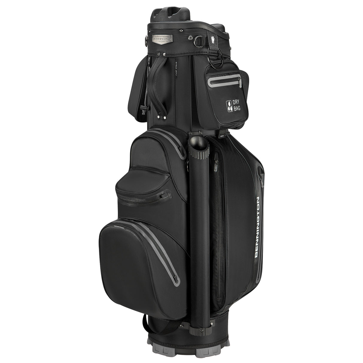 Bennington Select 360° Series Quiet Organizer 9 (QO 9) Waterproof Cartbag, Schwarz, +2 Inch höher - Golflaedchen.de
