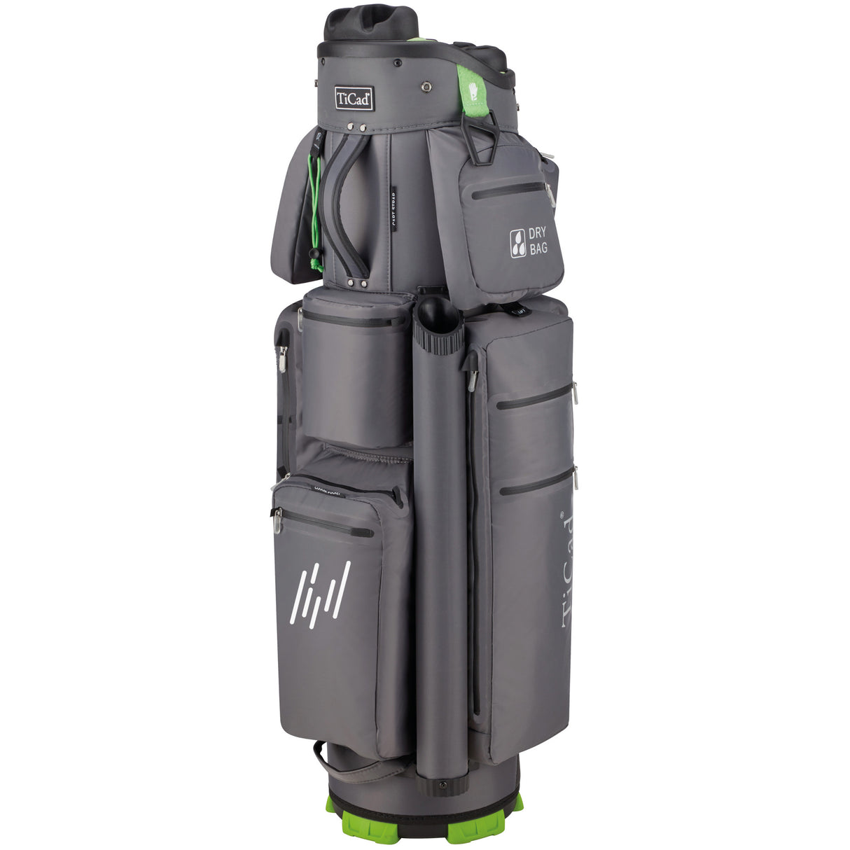 TiCad QO9 Classic 2026 Waterproof Cartbag, Dunkelgrau - Golflaedchen.de