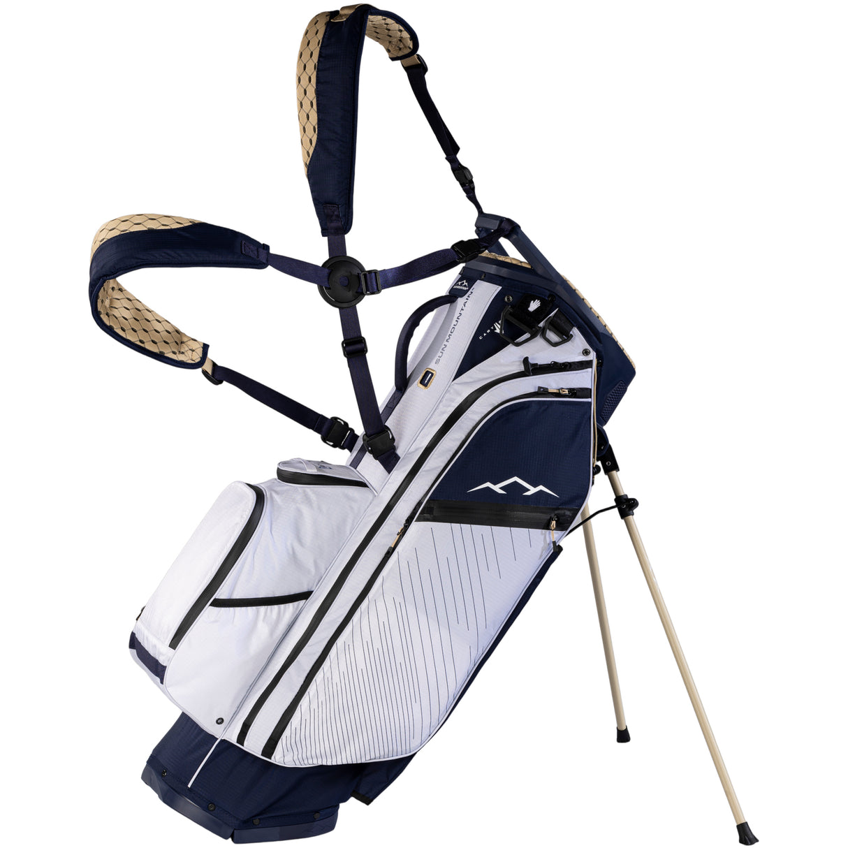 Sun Mountain 2026 H2NO 14 - Way Waterproof Hybrid Standbag, Navy / Gold / White - Golflaedchen.de