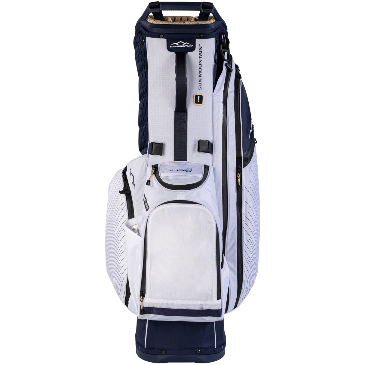 Sun Mountain 2026 H2NO 14 - Way Waterproof Hybrid Standbag, Navy / Gold / White - Golflaedchen.de
