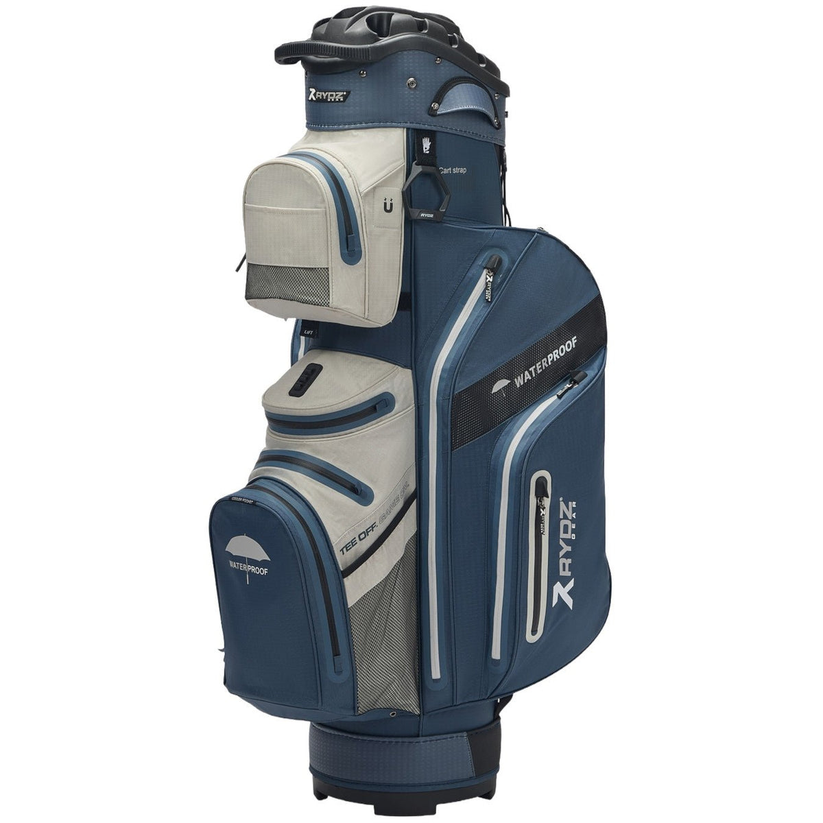 Rydz Gear Navigator QO14 Waterproof Cartbag, Navy / Silbergrau - Golflaedchen.de