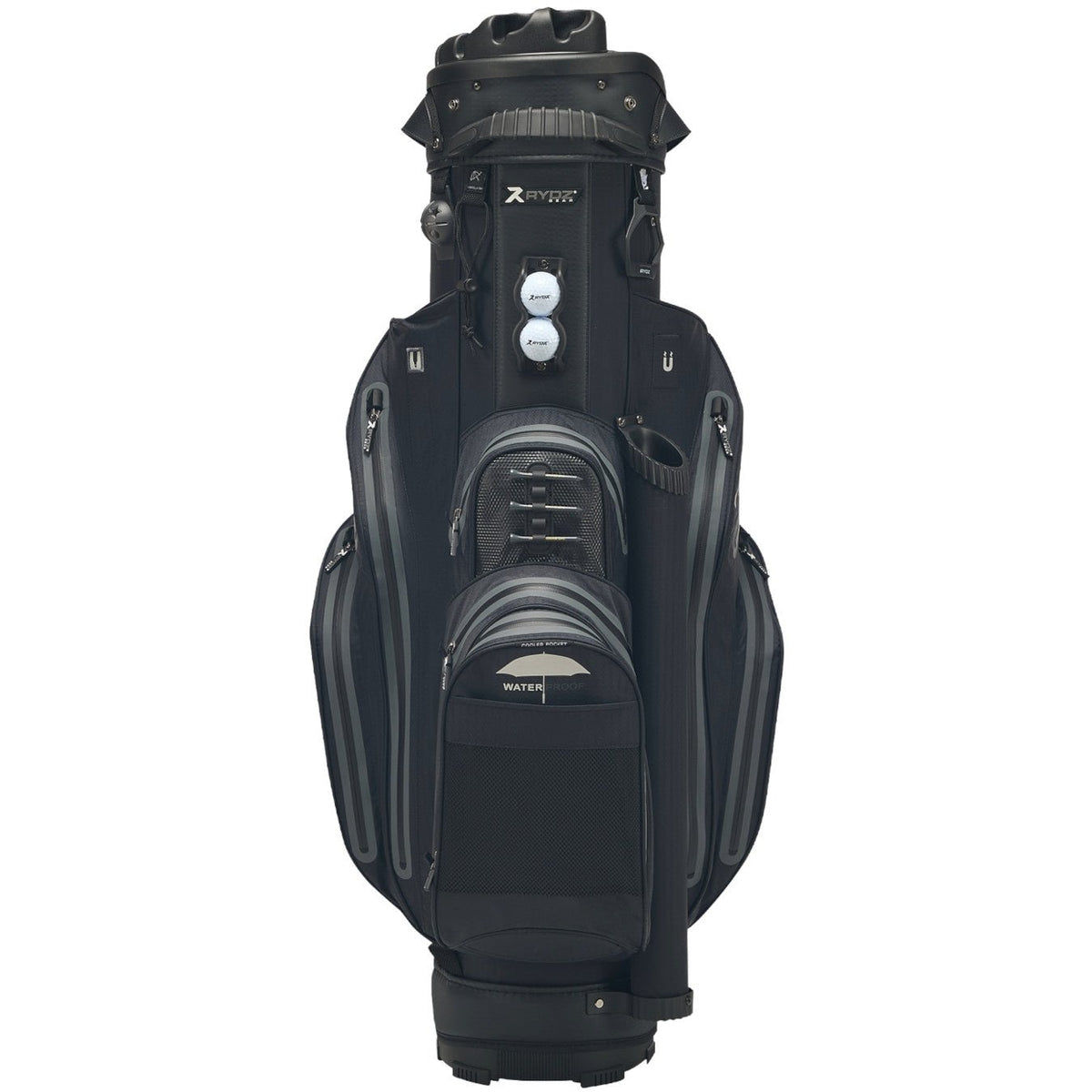 Rydz Skipper QO9 Waterproof Cartbag, Schwarz - Golflaedchen.de