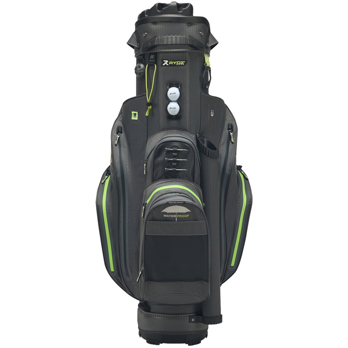 Rydz Skipper QO9 Waterproof Cartbag, Anthrazit / Grün - Golflaedchen.de