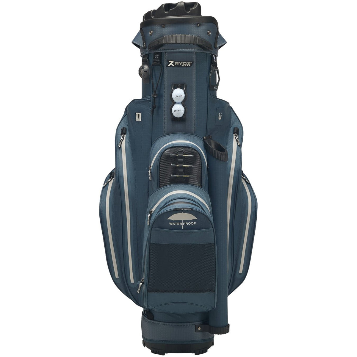 Rydz Skipper QO9 Waterproof Cartbag, Navy / Silbergrau - Golflaedchen.de