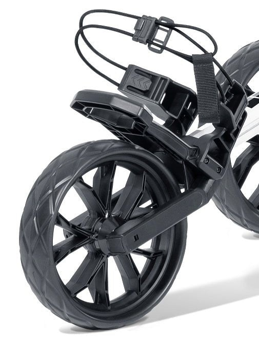 Bag Boy Slimfold 3 - Rad Golftrolley, Grau / Schwarz - Golflaedchen.de