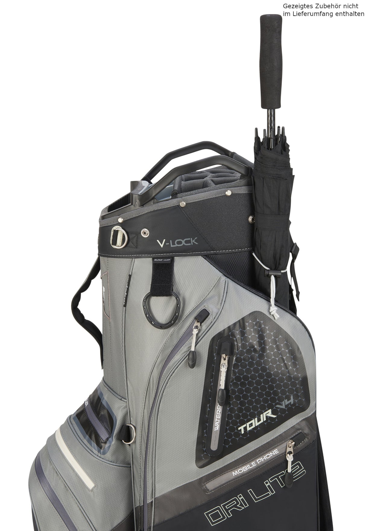 Big Max Dri Lite V - 4 Waterproof Cartbag, Grau / Schwarz - Golflaedchen.de