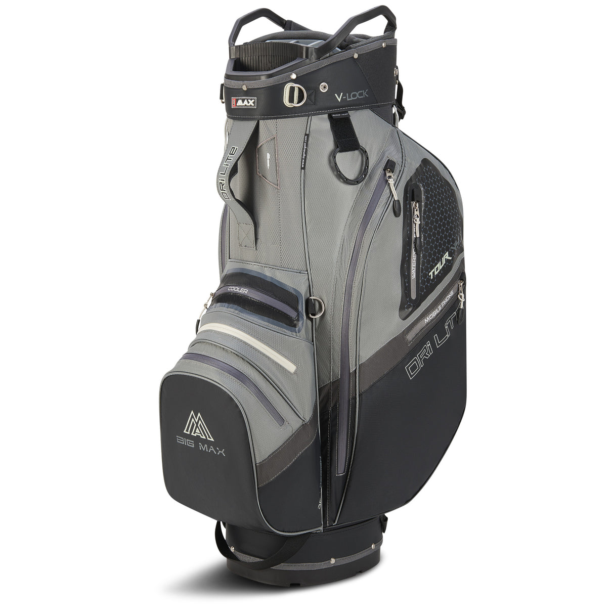 Big Max Dri Lite V - 4 Waterproof Cartbag, Grau / Schwarz - Golflaedchen.de