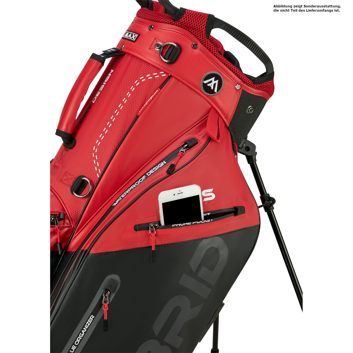 Big Max Dri Lite Hybrid Plus Waterproof Standbag, Rot / Schwarz - Golflaedchen.de