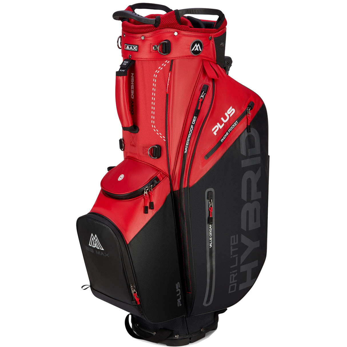 Big Max Dri Lite Hybrid Plus Waterproof Standbag, Rot / Schwarz - Golflaedchen.de