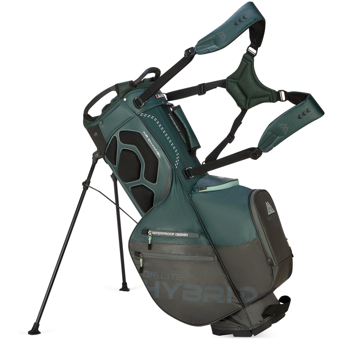 Big Max Dri Lite Hybrid Plus Waterproof Standbag, Dunkelgrün / Braun - Golflaedchen.de