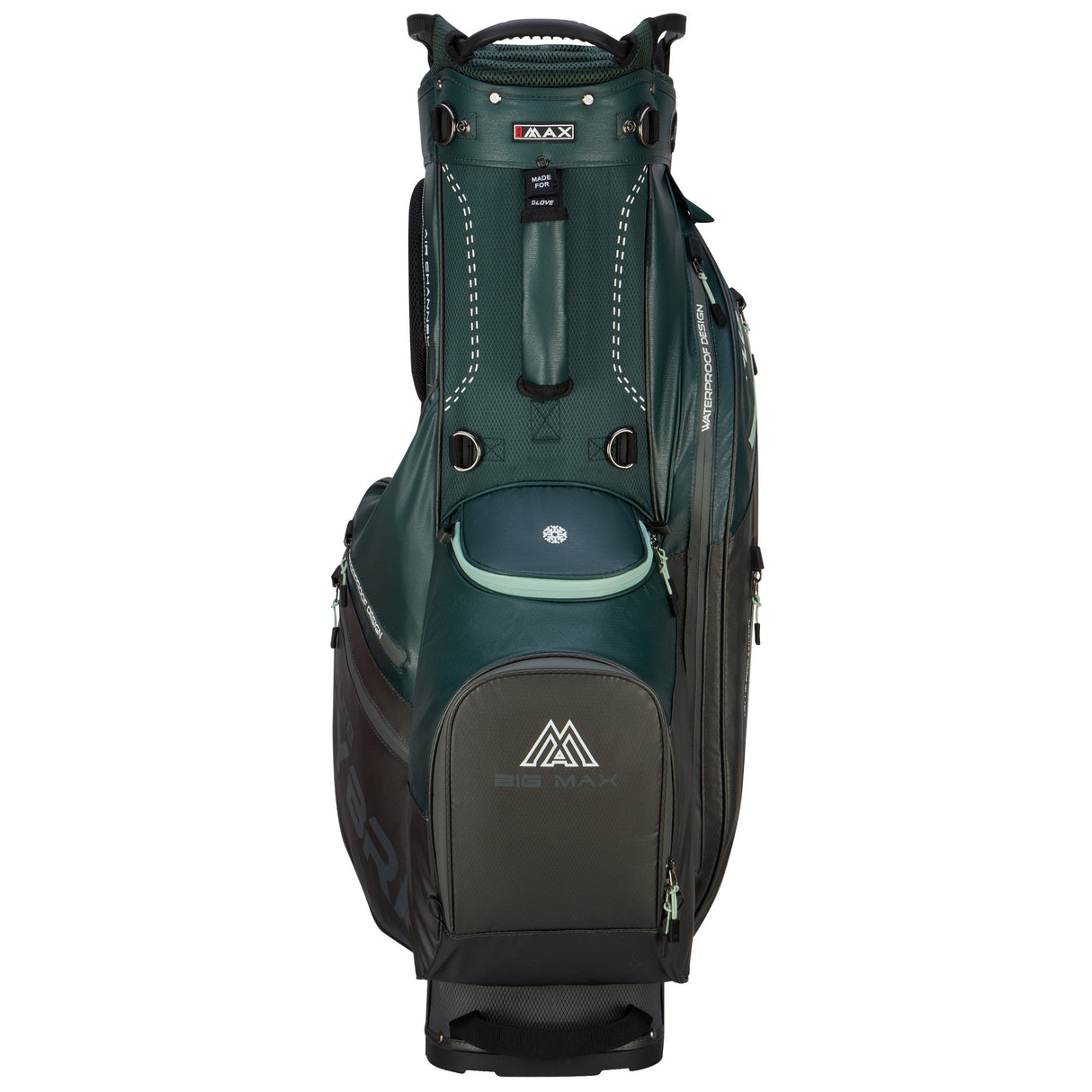 Big Max Dri Lite Hybrid Plus Waterproof Standbag, Dunkelgrün / Braun - Golflaedchen.de