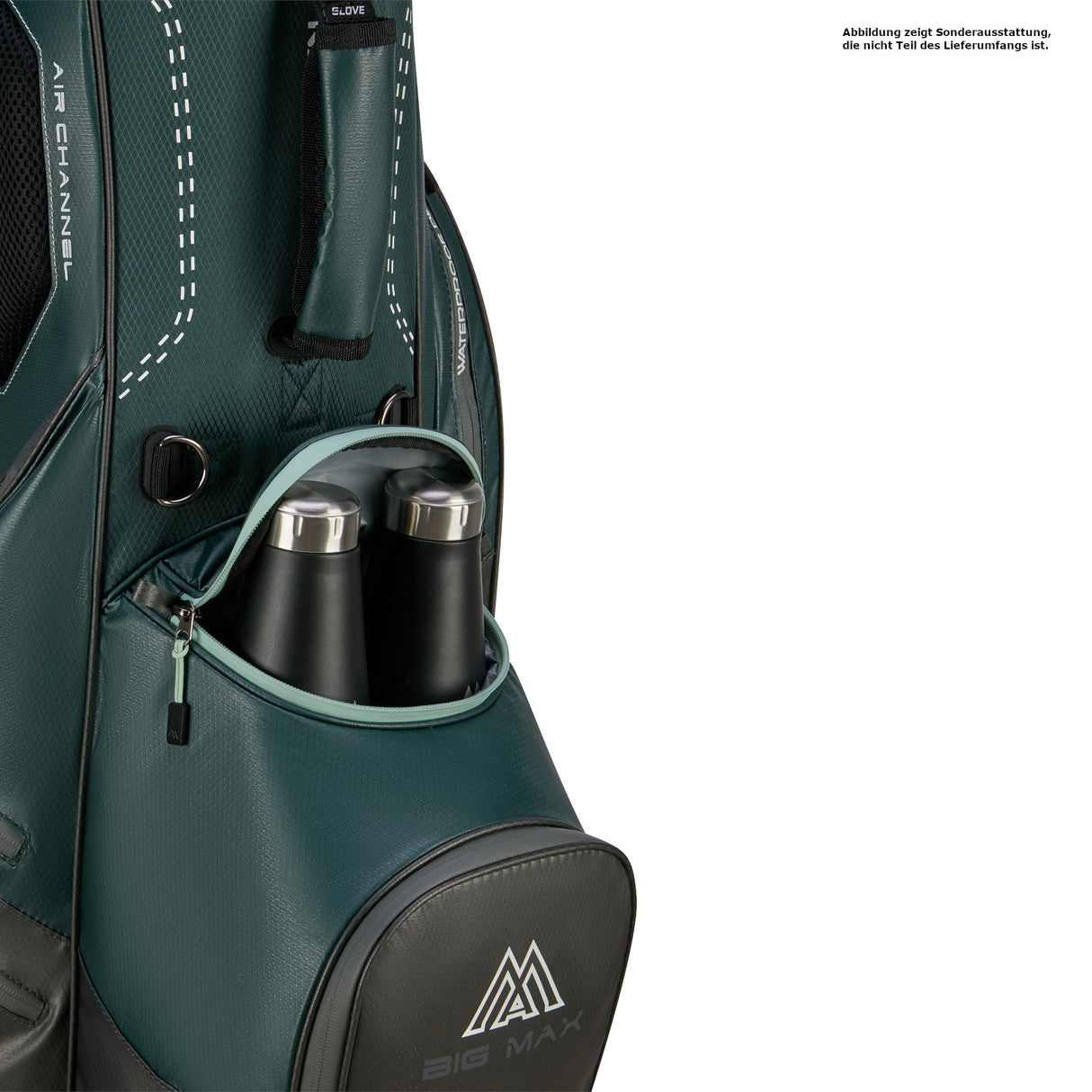Big Max Dri Lite Hybrid Plus Waterproof Standbag, Dunkelgrün / Braun - Golflaedchen.de