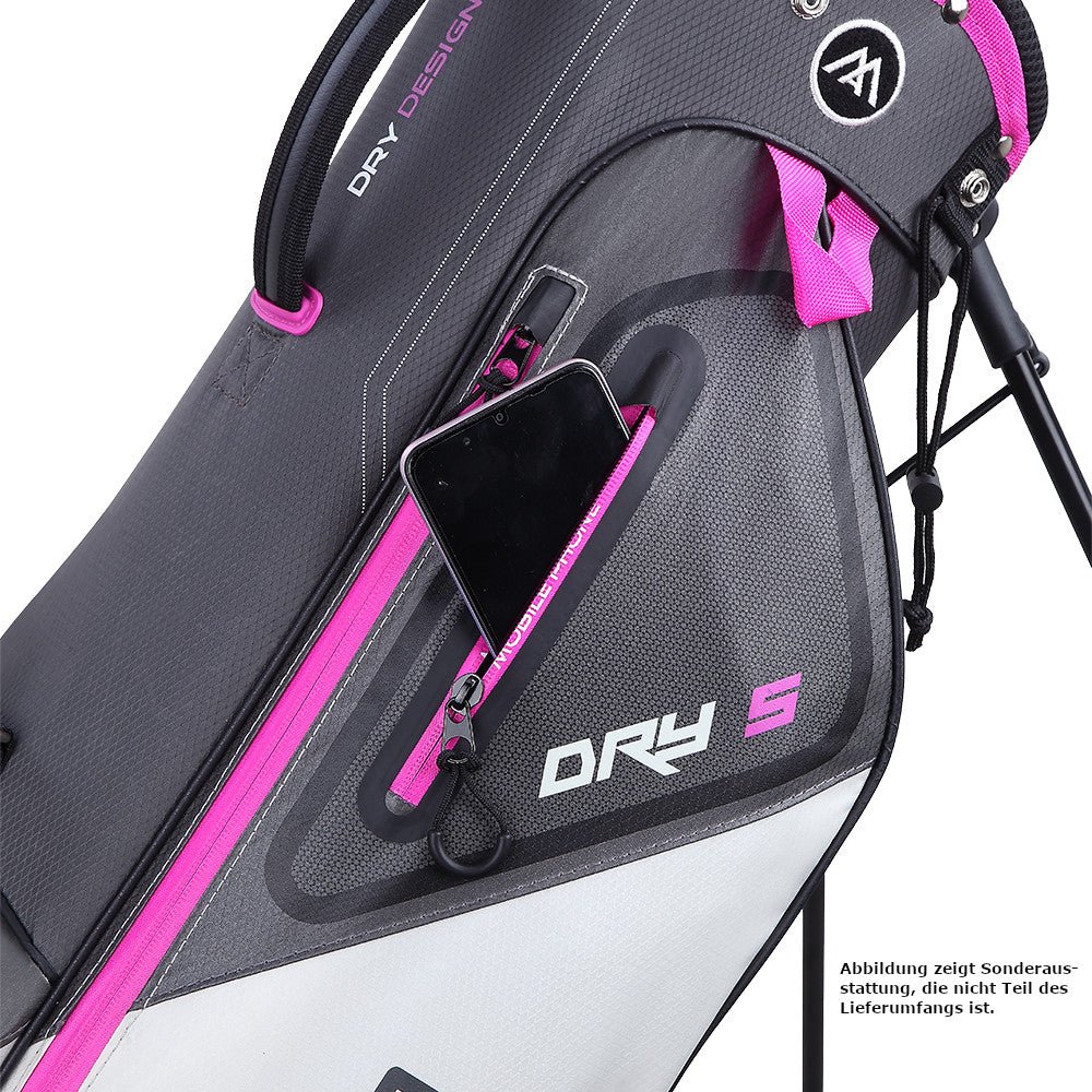 Big Max Dri Lite Seven G Waterproof Damen Standbag, Grau / Fuchsia / Offwhite - Golflaedchen.de