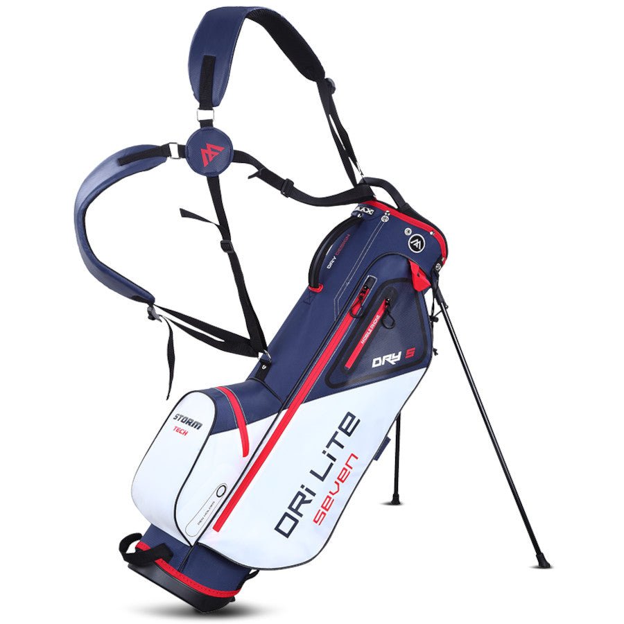 Big Max Dri Lite Seven G Waterproof Standbag, Weiß / Navy / Rot - Golflaedchen.de
