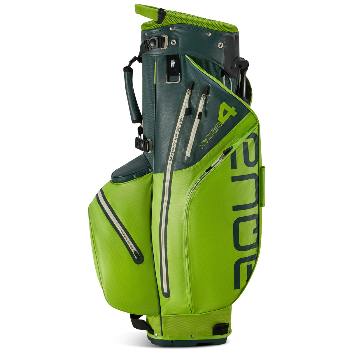 Big Max Aqua Hybrid 4 Waterproof Standbag, Forest Green / Lime - Golflaedchen.de