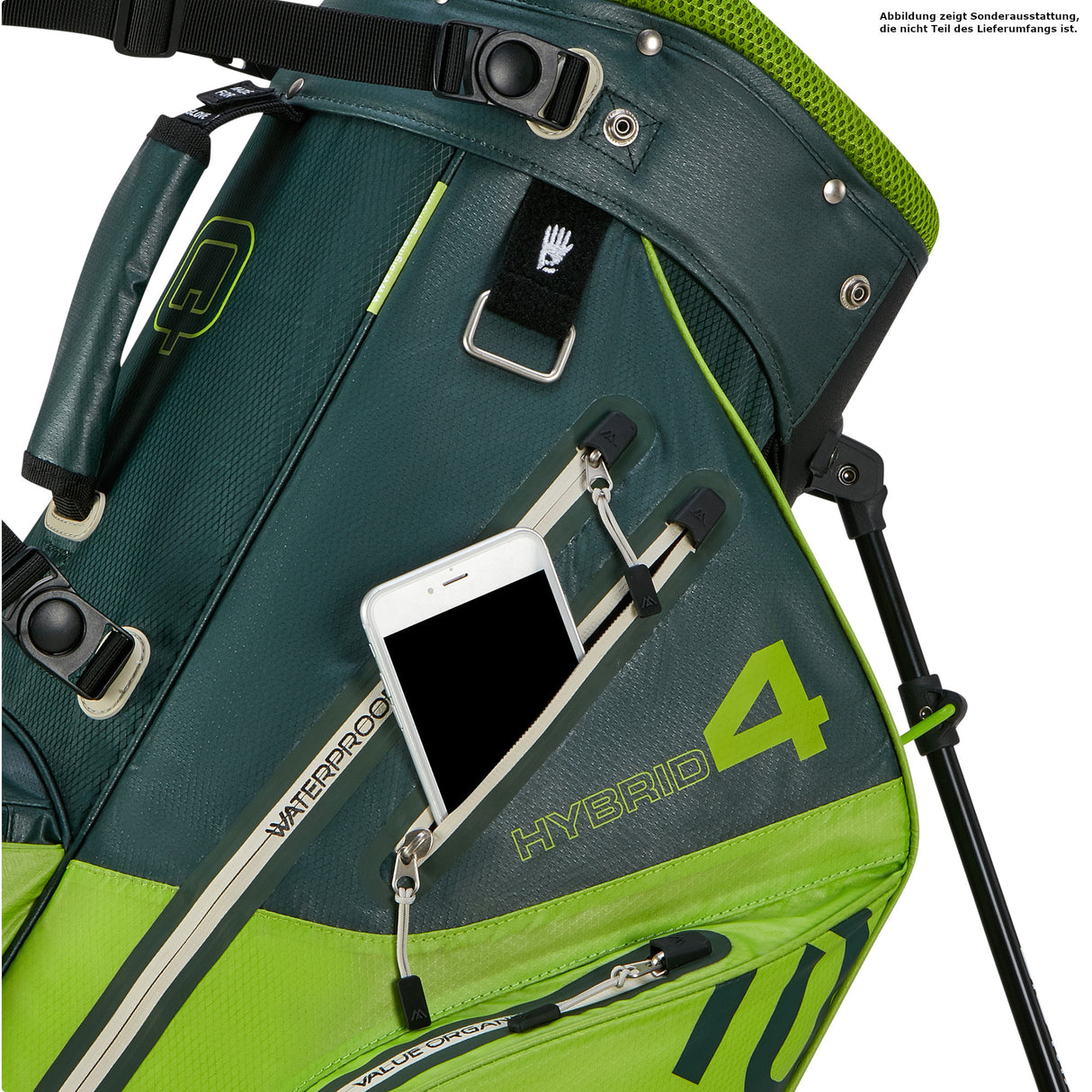 Big Max Aqua Hybrid 4 Waterproof Standbag, Forest Green / Lime - Golflaedchen.de