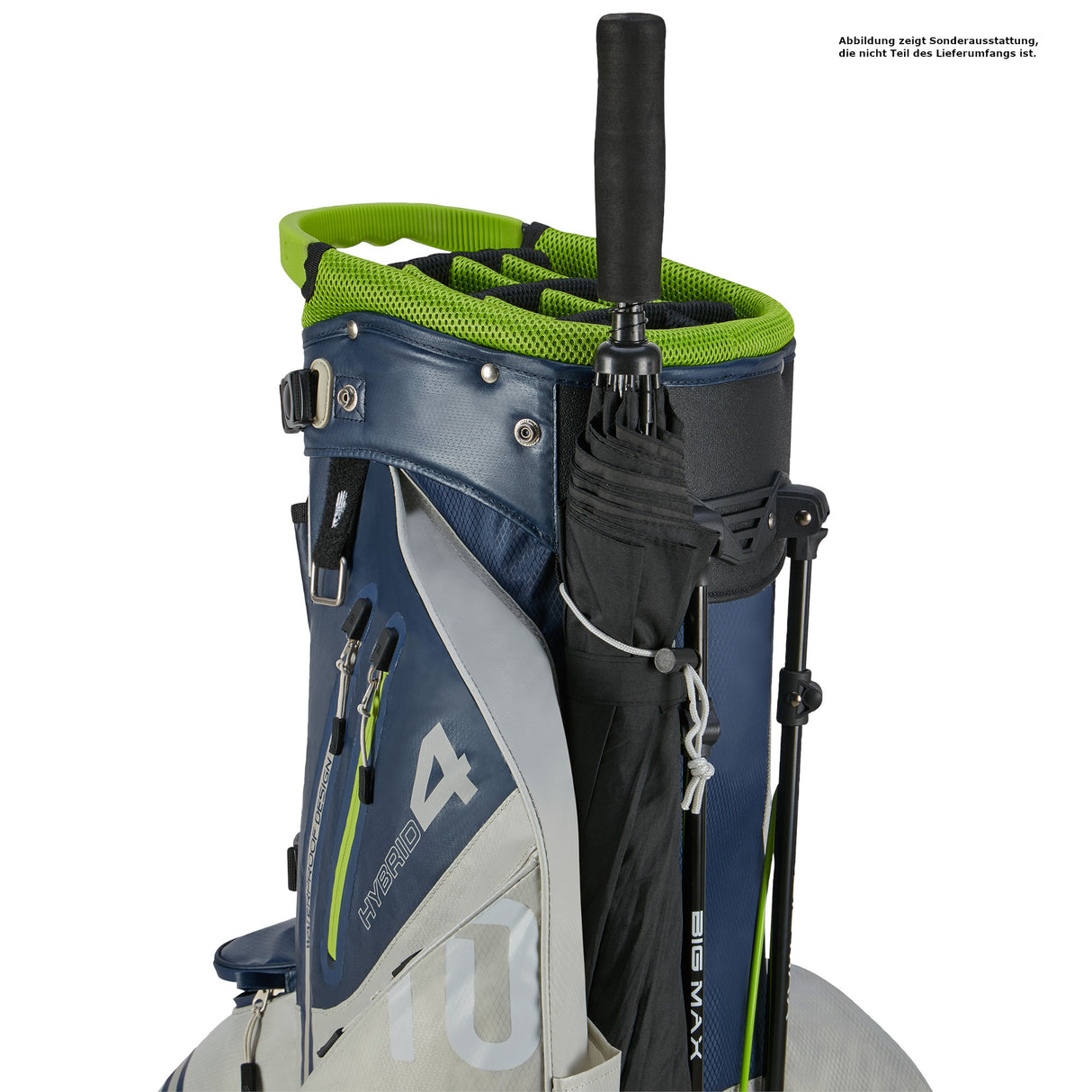 Big Max Aqua Hybrid 4 Waterproof Standbag, Navy / Grey / Lime - Golflaedchen.de