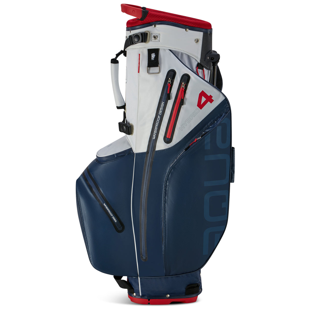 Big Max Aqua Hybrid 4 Waterproof Standbag, Navy / White / Red - Golflaedchen.de