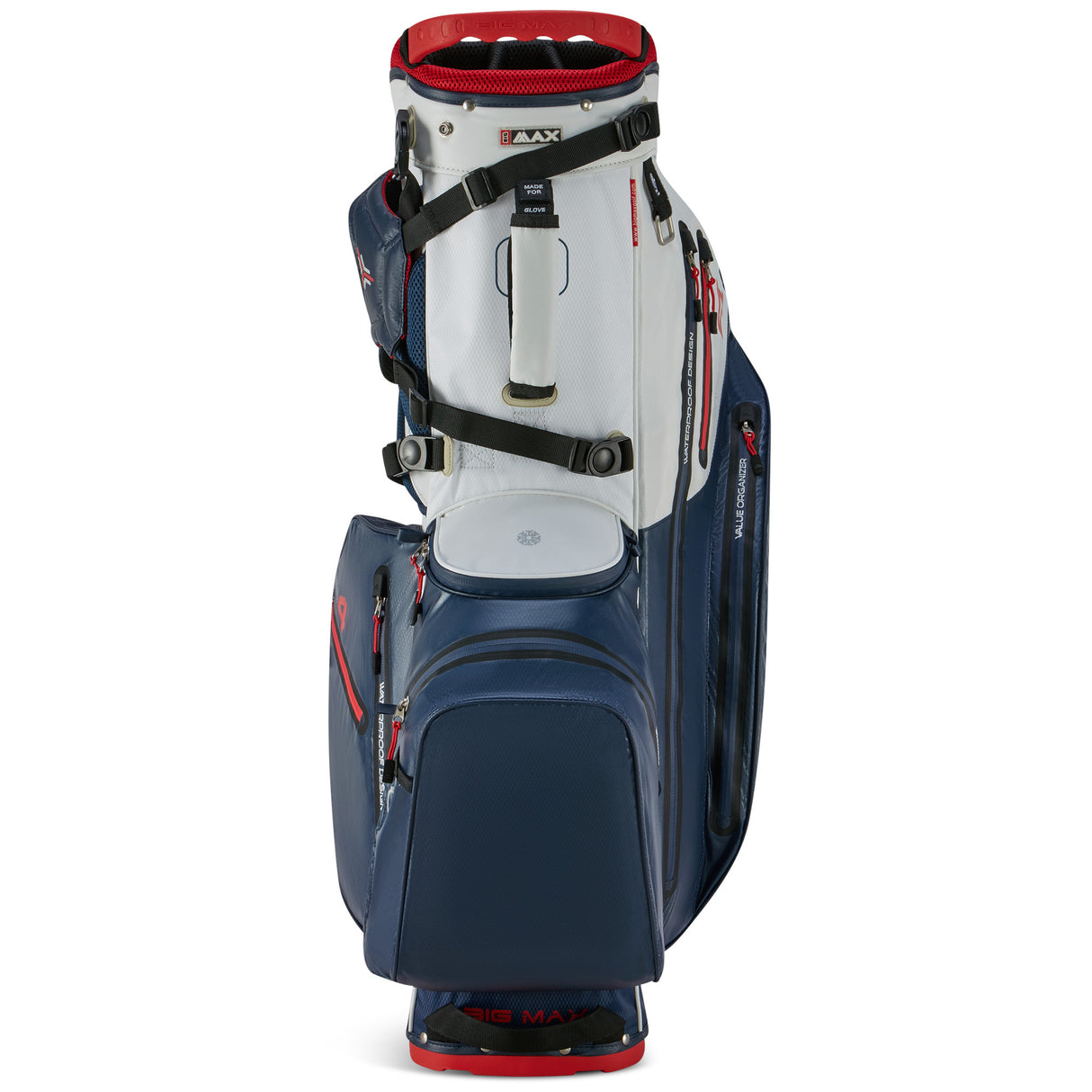 Big Max Aqua Hybrid 4 Waterproof Standbag, Navy / White / Red - Golflaedchen.de