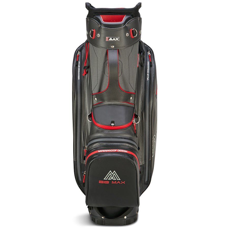 Big Max 2026 Aqua Sport 4 Waterproof Cartbag, Dunkelgrau / Schwarz / Rot - Golflaedchen.de