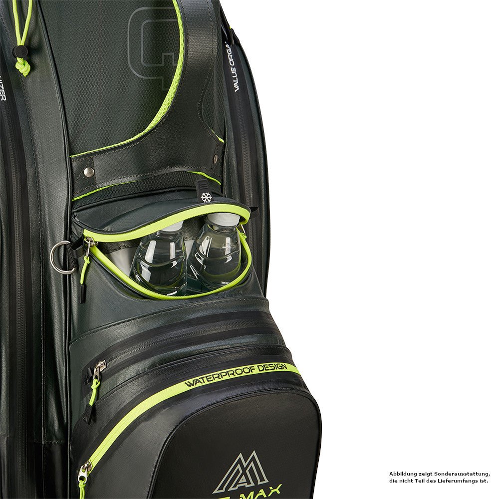 Big Max 2026 Aqua Sport 4 Waterproof Cartbag, Dunkelgrün / Schwarz / Lime - Golflaedchen.de