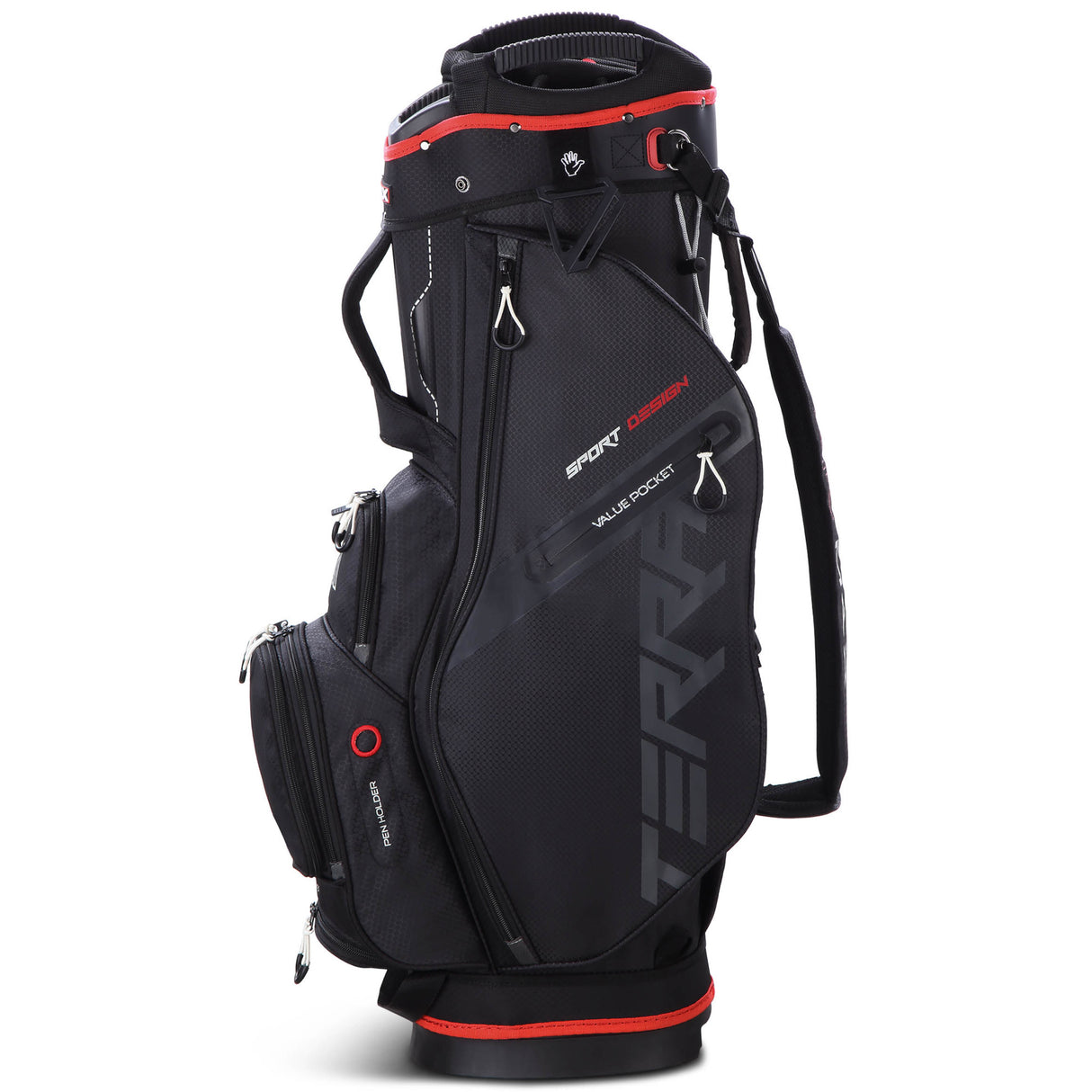 Big Max Terra Sport Cartbag / Golfbag, Schwarz / Rot - Golflaedchen.de