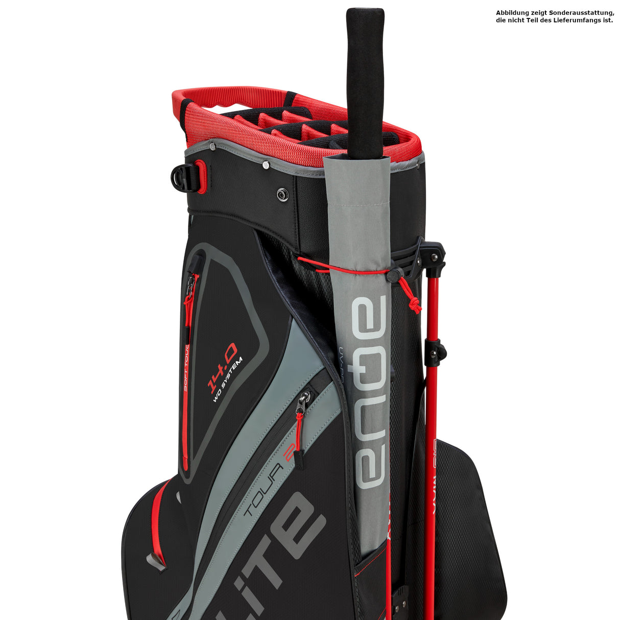 Big Max Dri Lite Hybrid Tour 2 Waterproof Standbag, Schwarz / Grau / Rot - Golflaedchen.de