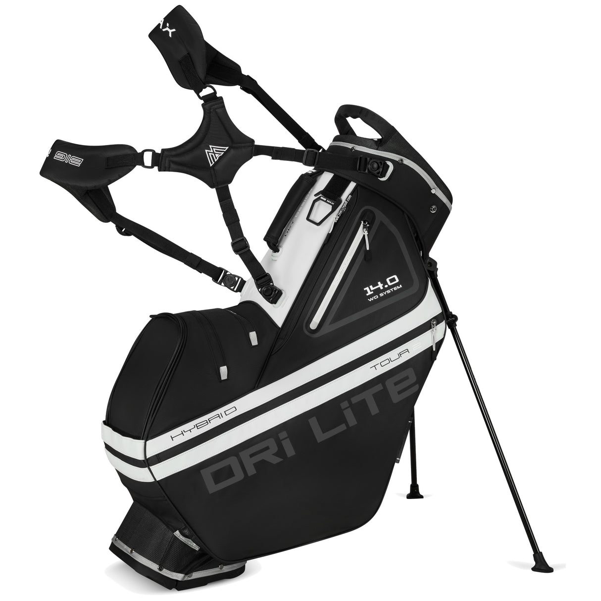 Big Max Dri Lite Hybrid Tour 2 Waterproof Standbag, Schwarz / Offwhite - Golflaedchen.de