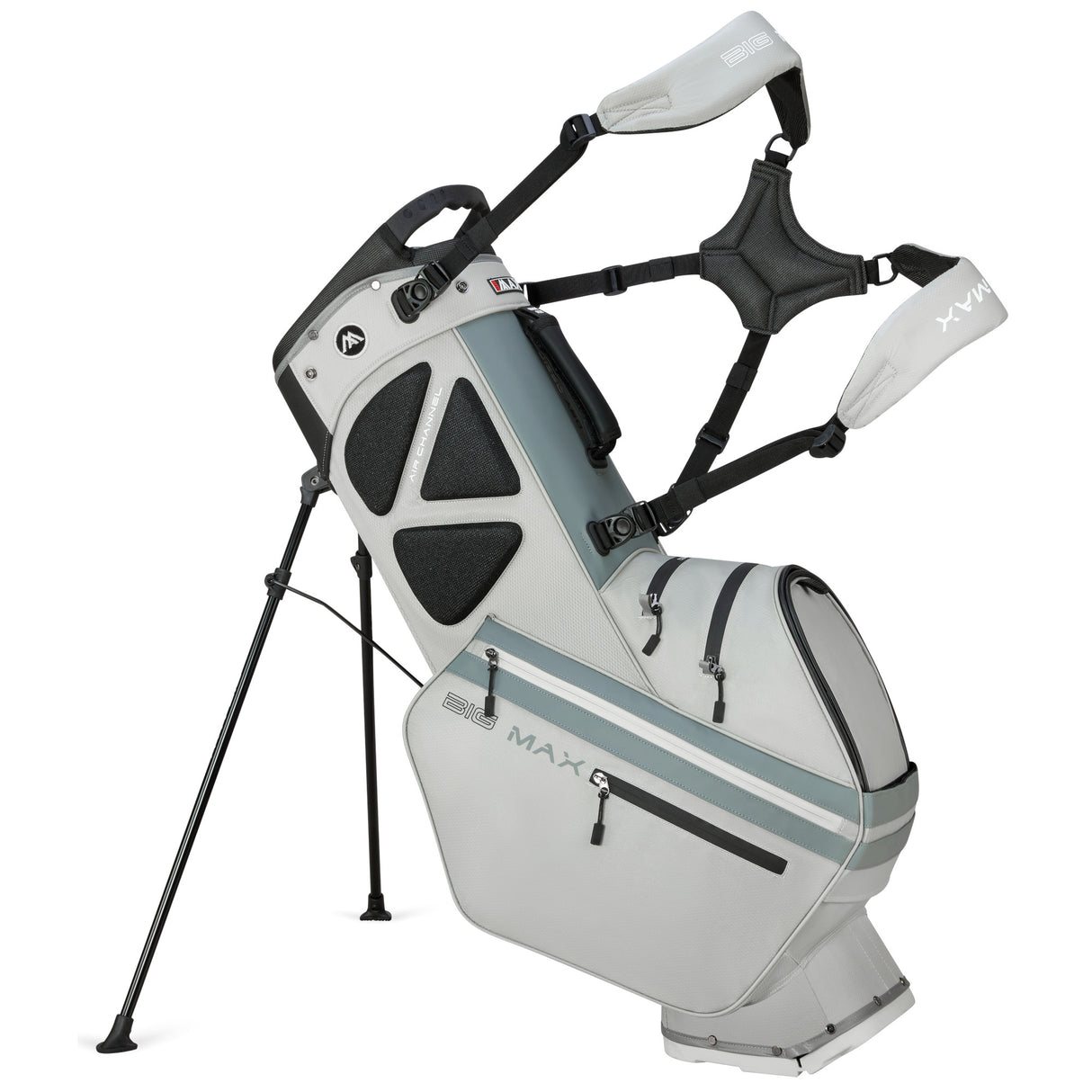 Big Max Dri Lite Hybrid Tour 2 Waterproof Standbag, Silbergrau - Golflaedchen.de