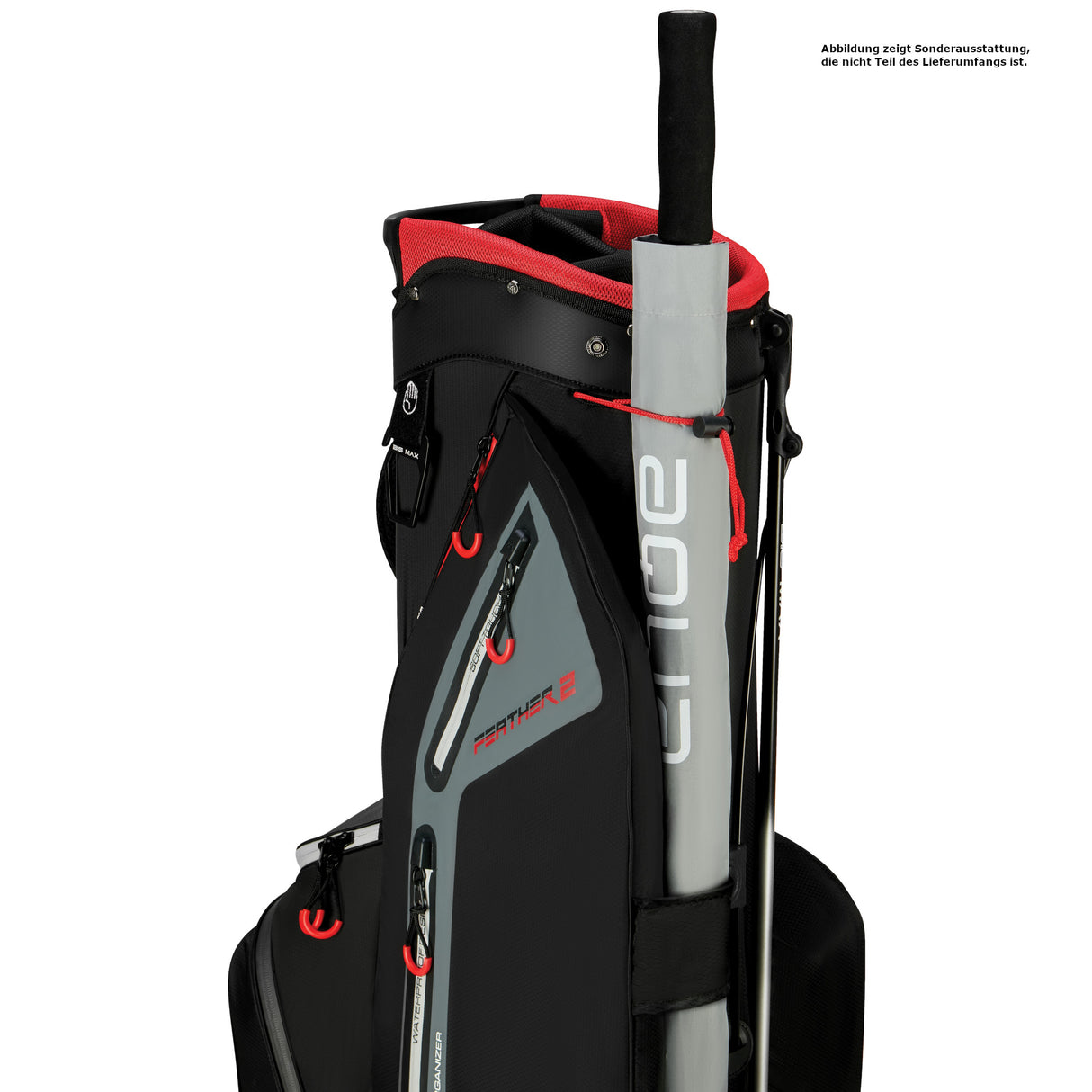 Big Max Dri Lite Feather 2 Waterproof Standbag, Schwarz / Rot - Golflaedchen.de