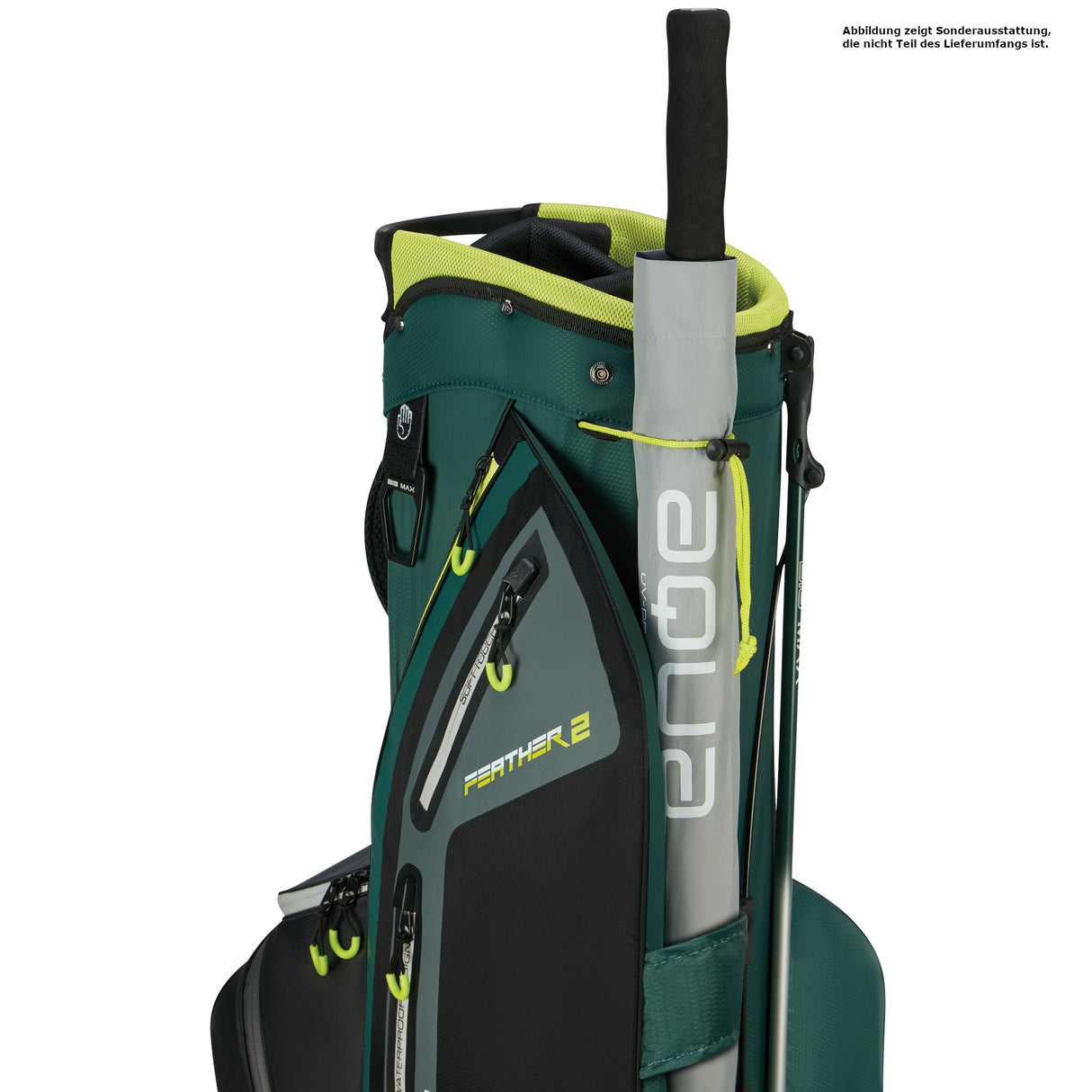 Big Max Dri Lite Feather 2 Waterproof Standbag, Grün / Schwarz - Golflaedchen.de