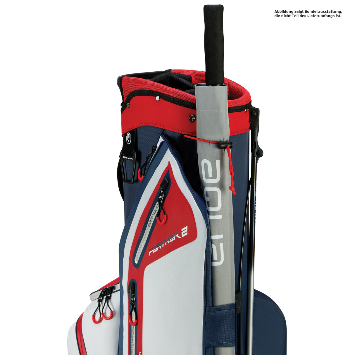 Big Max Dri Lite Feather 2 Waterproof Standbag, Blau / Rot / Weiß - Golflaedchen.de