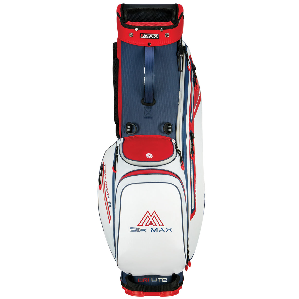 Big Max Dri Lite Feather 2 Waterproof Standbag, Blau / Rot / Weiß - Golflaedchen.de