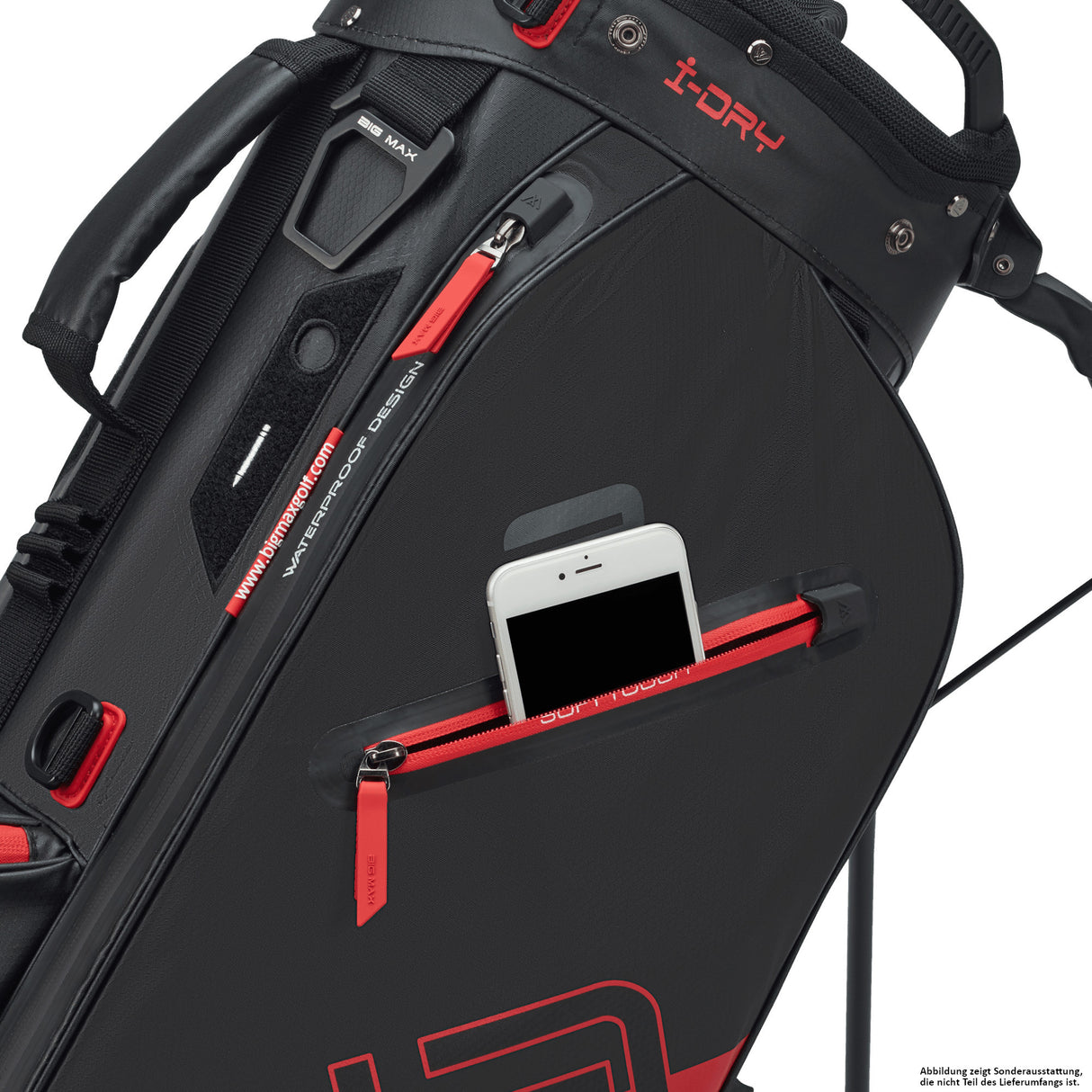 Big Max Aqua Eight H Waterproof Standbag, Schwarz / Rot - Golflaedchen.de