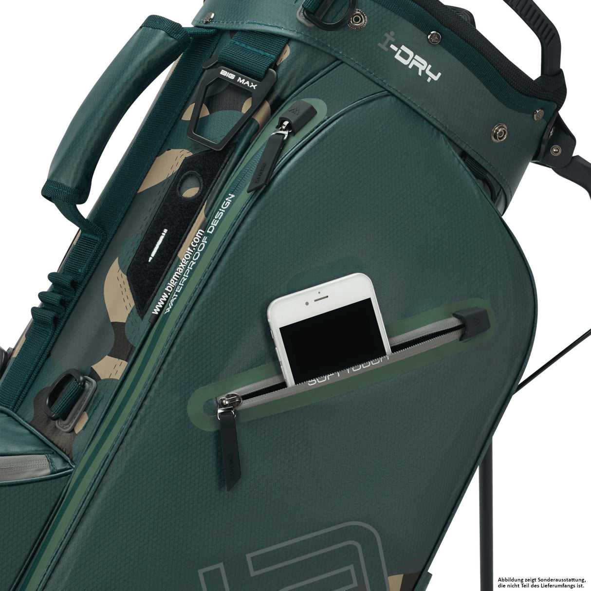Big Max Aqua Eight H Waterproof Standbag, Grün / Camouflage - Golflaedchen.de