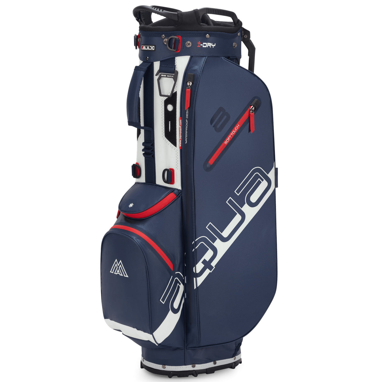 Big Max Aqua Eight H Waterproof Standbag, Navy / Weiß / Rot - Golflaedchen.de