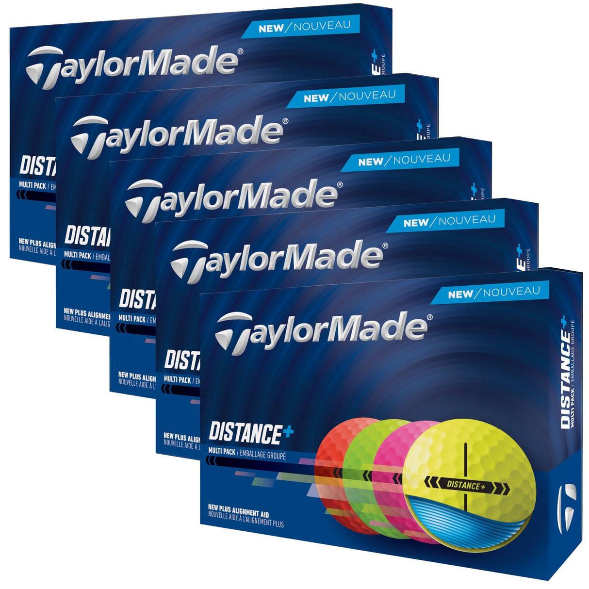 Taylor Made 2026 Distance+ Golfbälle Multi Color, Vorteilspack, 60 Stück - Golflaedchen.de