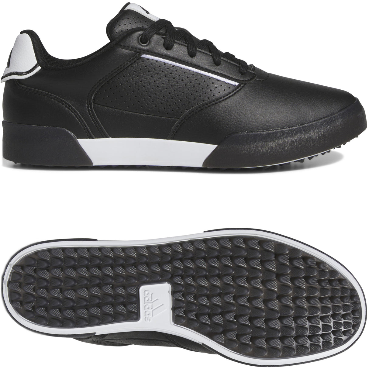 Adidas RetroCross Herren Golfschuhe, Schwarz / Weiß - Golflaedchen.de