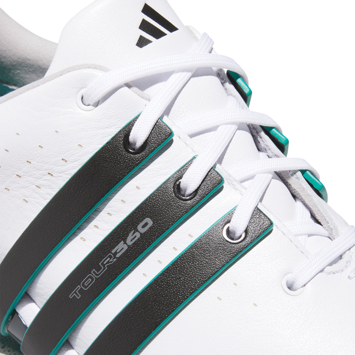 Adidas Tour 360 Herren Golfschuhe, Weiß / Schwarz / Grün - Golflaedchen.de