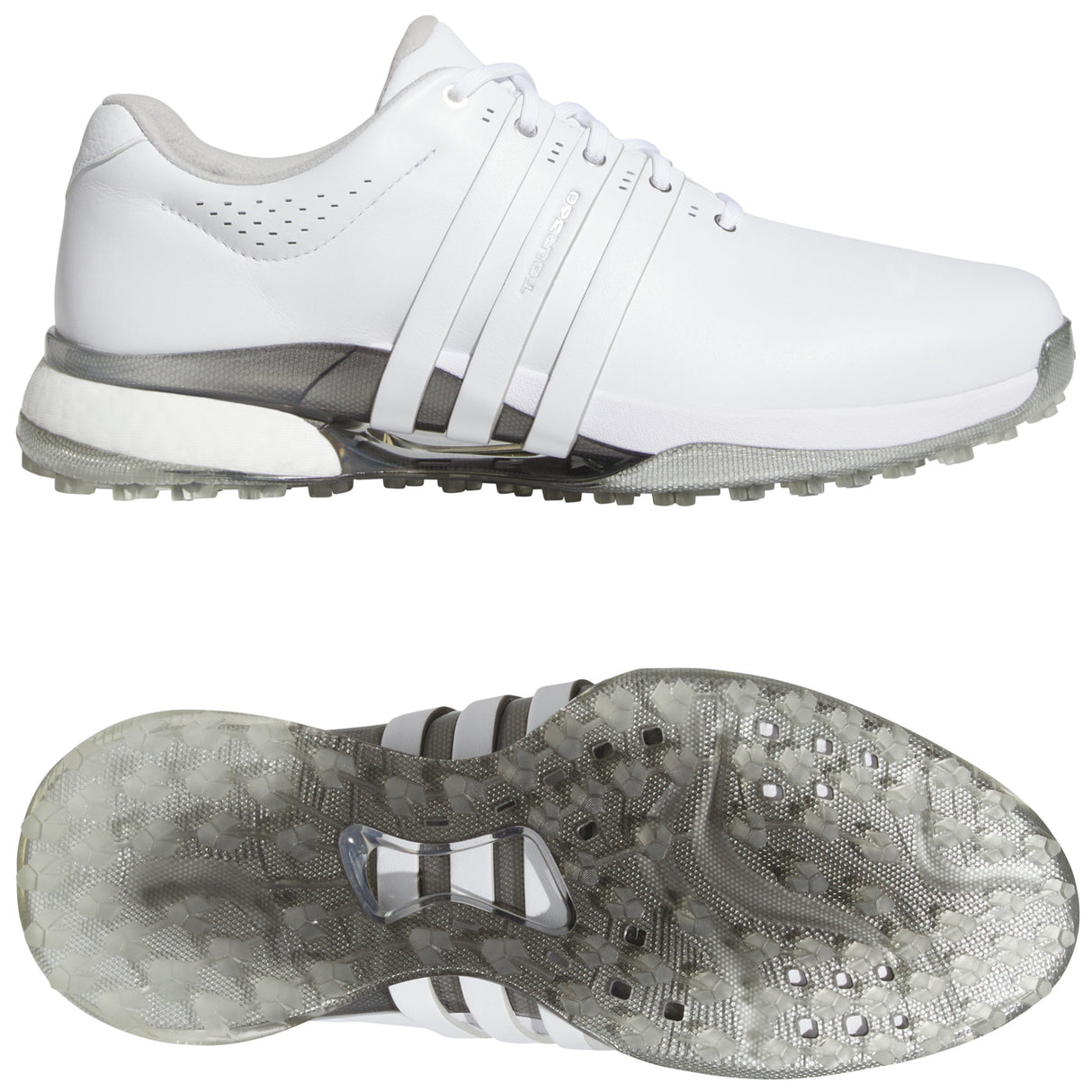 Adidas Tour 360 SL Herren Golfschuhe 2026, Weiß / Silbergrau - Golflaedchen.de