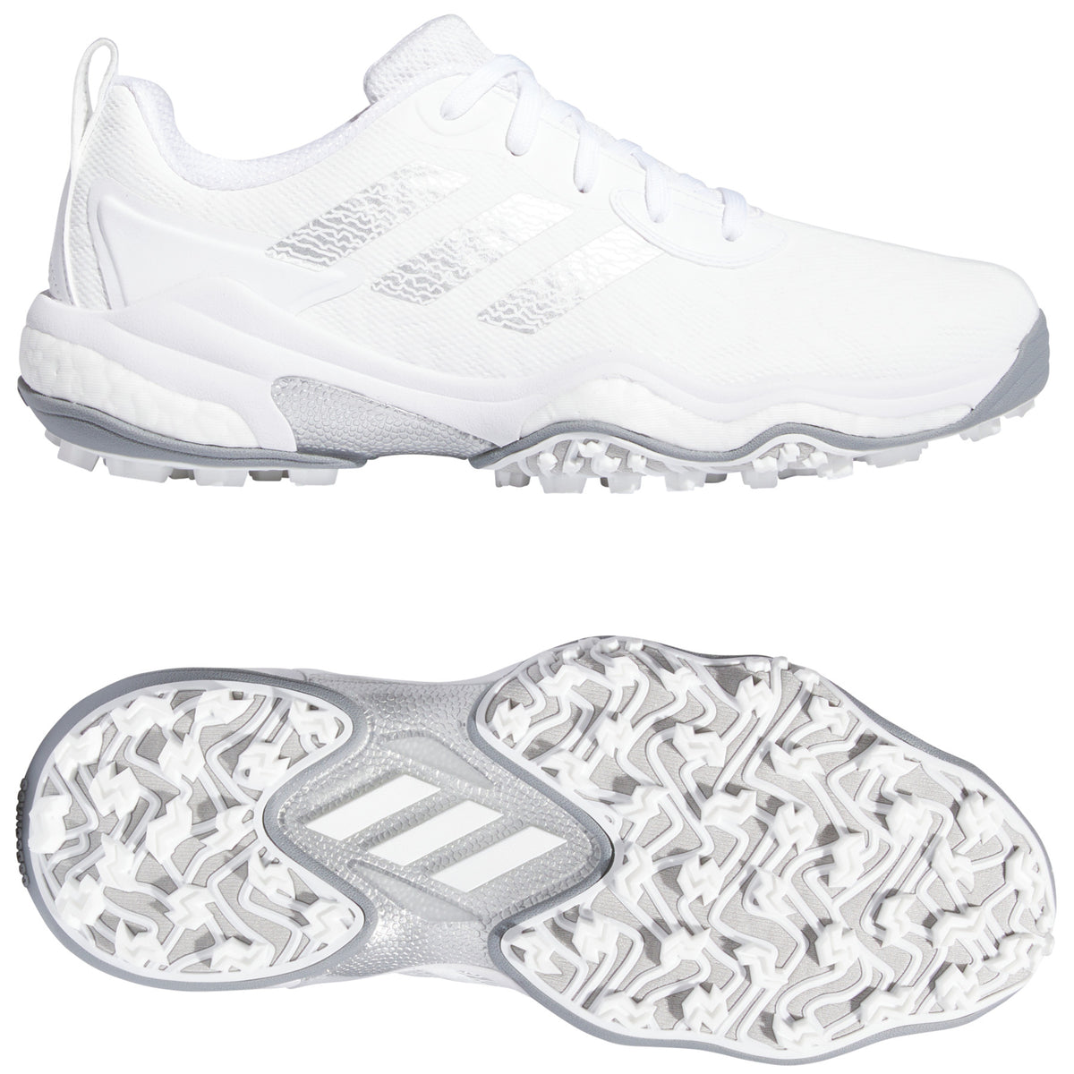 Adidas CodeChaos Herren Golfschuhe, Weiß / Silbergrau - Golflaedchen.de