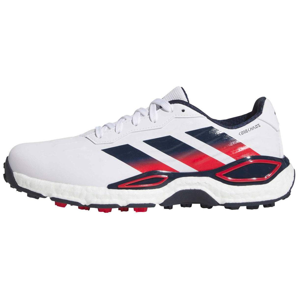 Adidas 2027 CodeChaos Herren Golfschuhe, Weiß / Blau / Rot - Golflaedchen.de