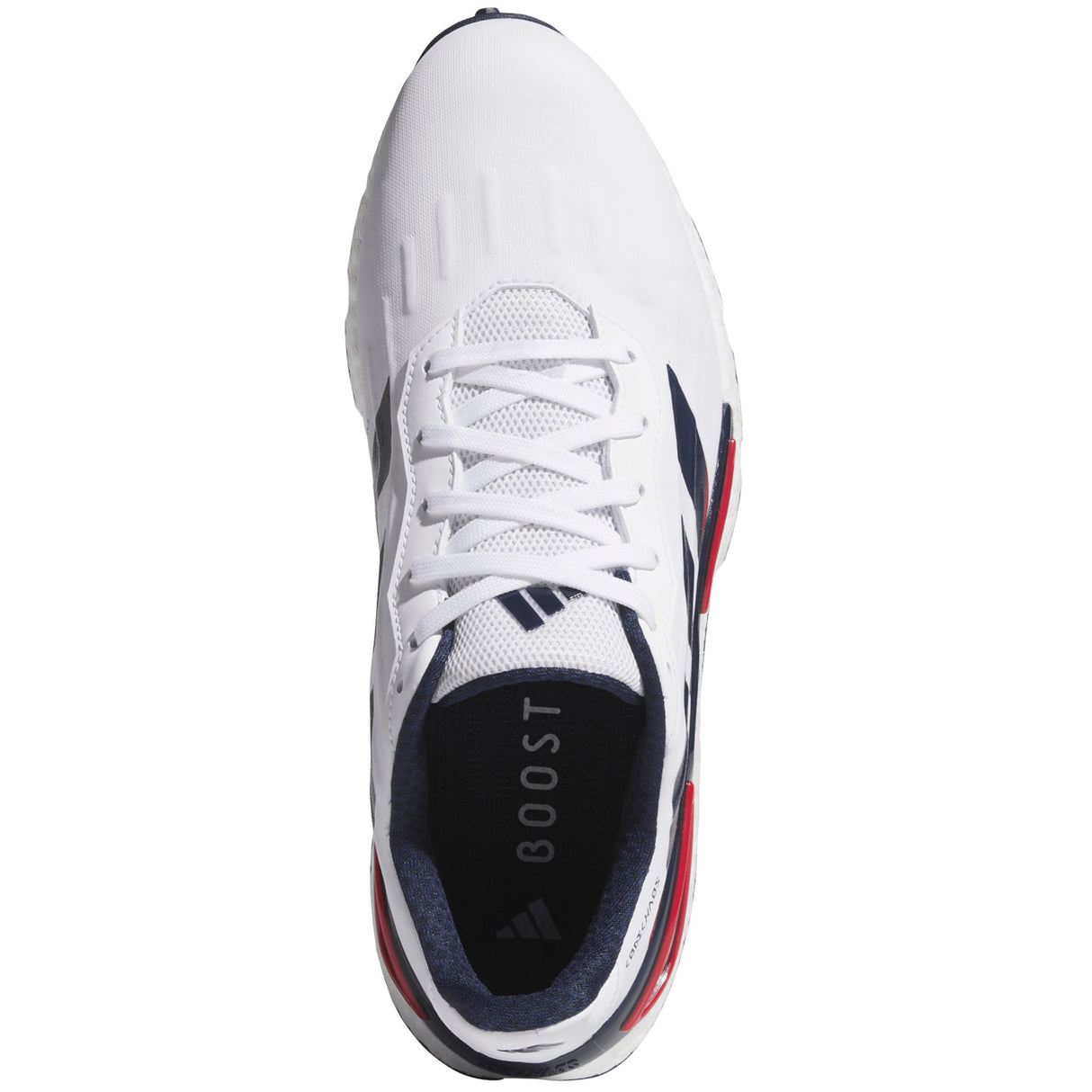 Adidas 2027 CodeChaos Herren Golfschuhe, Weiß / Blau / Rot - Golflaedchen.de