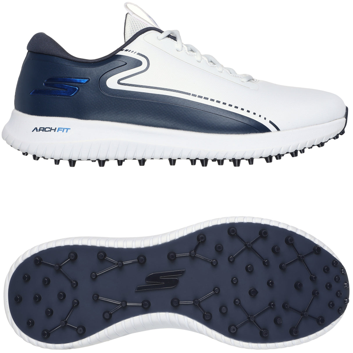 Skechers Max 3 Herren Golfschuhe, Weiß / Navy - Golflaedchen.de