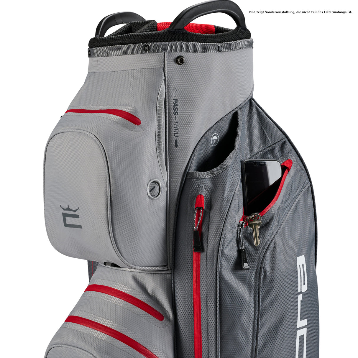 Cobra Ultradry Pro Waterproof Cartbag, Grau / Rot - Golflaedchen.de