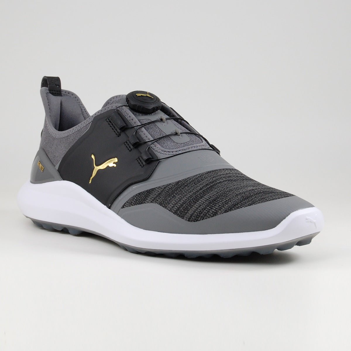 Puma IGNITE NXT Disc Herren Golfschuhe, Dunkelgrau / Schwarz - Golflaedchen.de