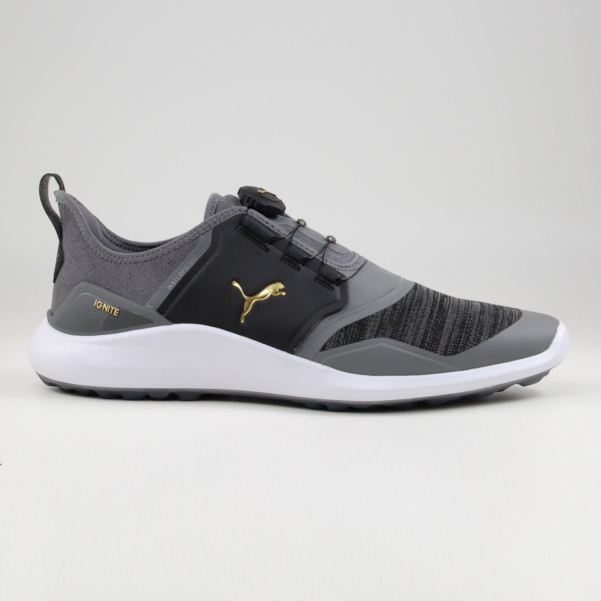 Puma IGNITE NXT Disc Herren Golfschuhe, Dunkelgrau / Schwarz - Golflaedchen.de